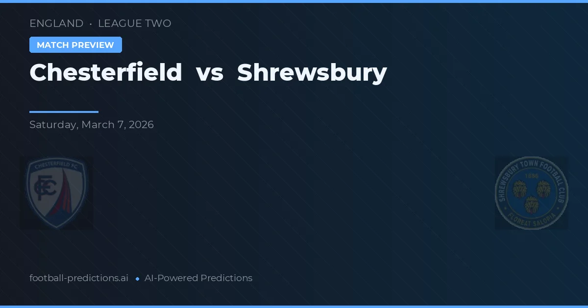 Chesterfield vs Shrewsbury — prognóstico e prévia do jogo