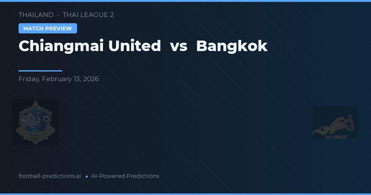 Chiangmai United vs Bangkok — prognóstico e prévia do jogo