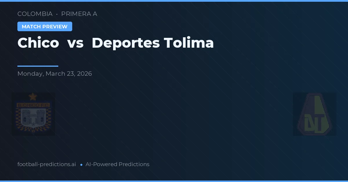 Chico vs Deportes Tolima — prognóstico e prévia do jogo