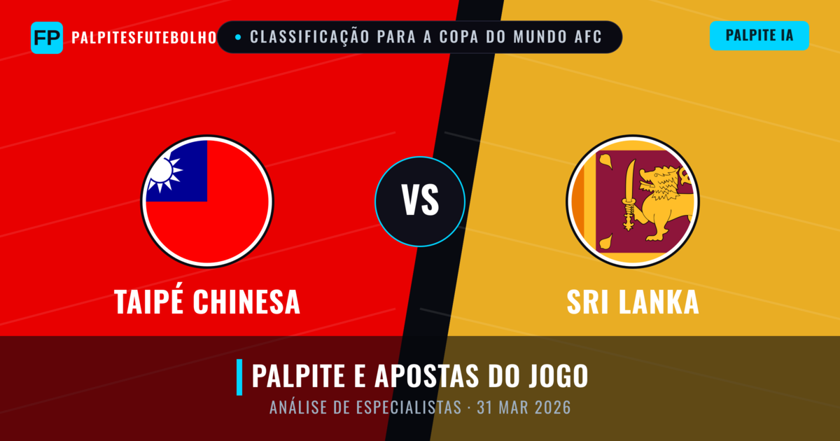 Taipé Chinesa vs Sri Lanka — prognóstico e prévia do jogo