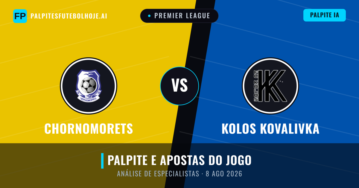 Chornomorets vs Kolos Kovalivka — prognóstico e prévia do jogo