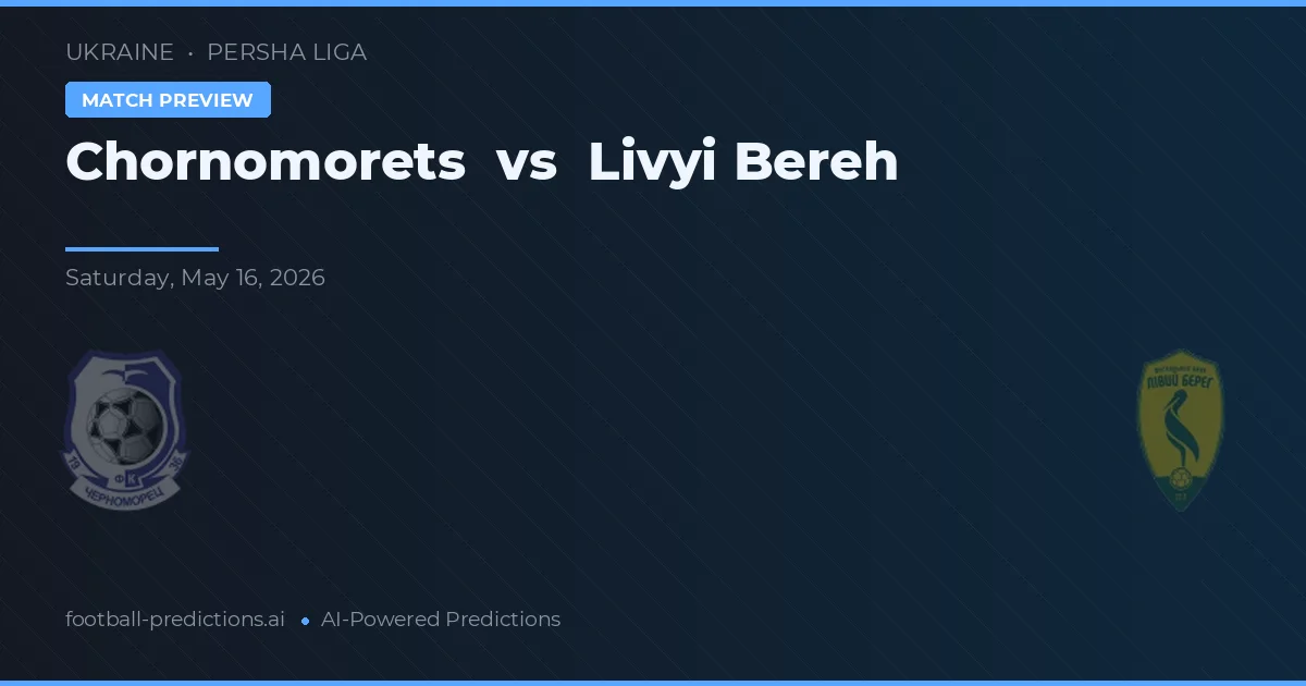 Chornomorets vs Livyi Bereh — prognóstico e prévia do jogo