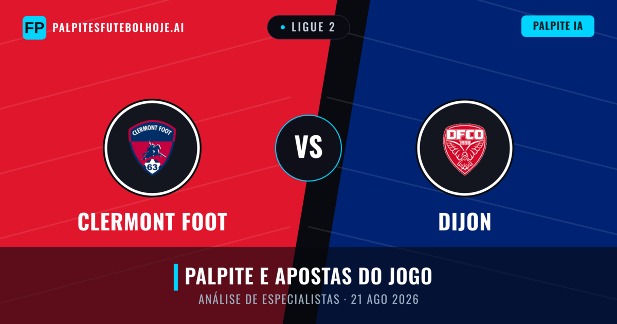 Clermont Foot vs Dijon — prognóstico e prévia do jogo