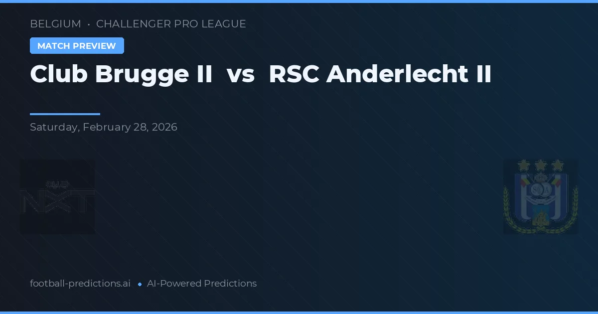 Club Brugge II vs RSC Anderlecht II — prognóstico e prévia do jogo