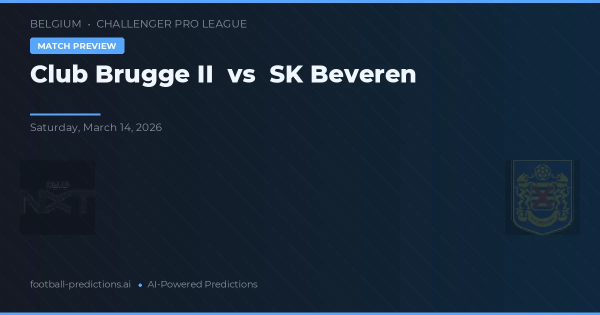 Club Brugge II vs SK Beveren — prognóstico e prévia do jogo