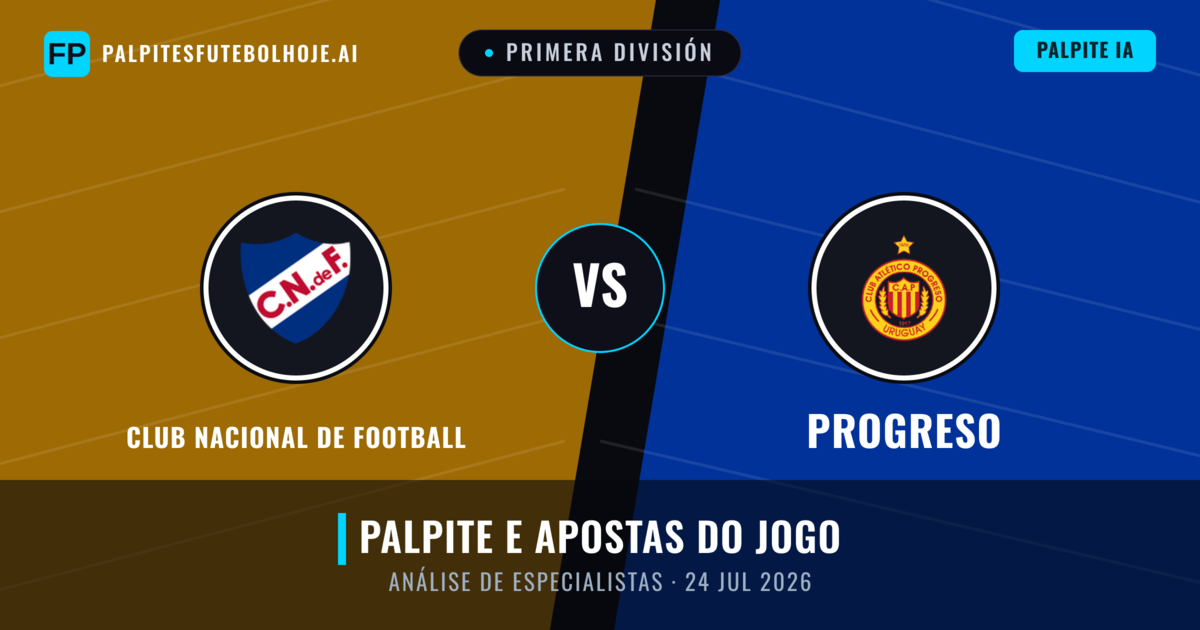 Club Nacional de Football vs Progreso — prognóstico e prévia do jogo