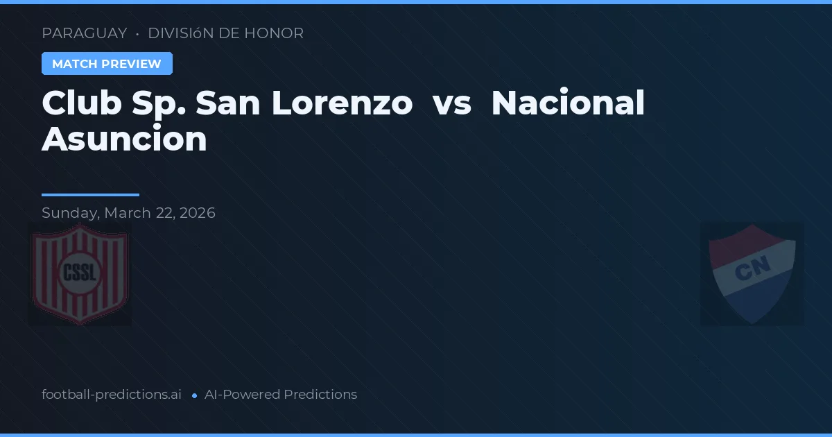 Club Sportivo San Lorenzo vs Nacional de Asunción — prognóstico e prévia do jogo