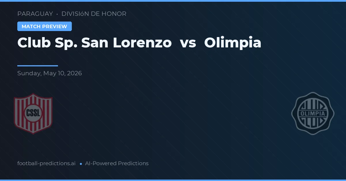 Club Sportivo San Lorenzo vs Olimpia — prognóstico e prévia do jogo