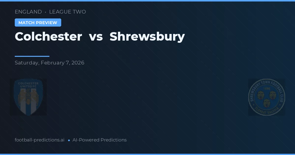 Colchester vs Shrewsbury — prognóstico e prévia do jogo