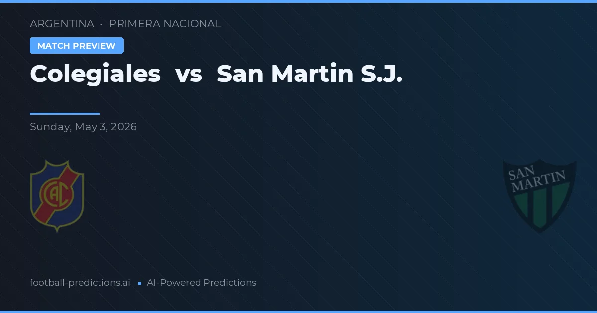 Colegiales vs San Martín SJ — prognóstico e prévia do jogo