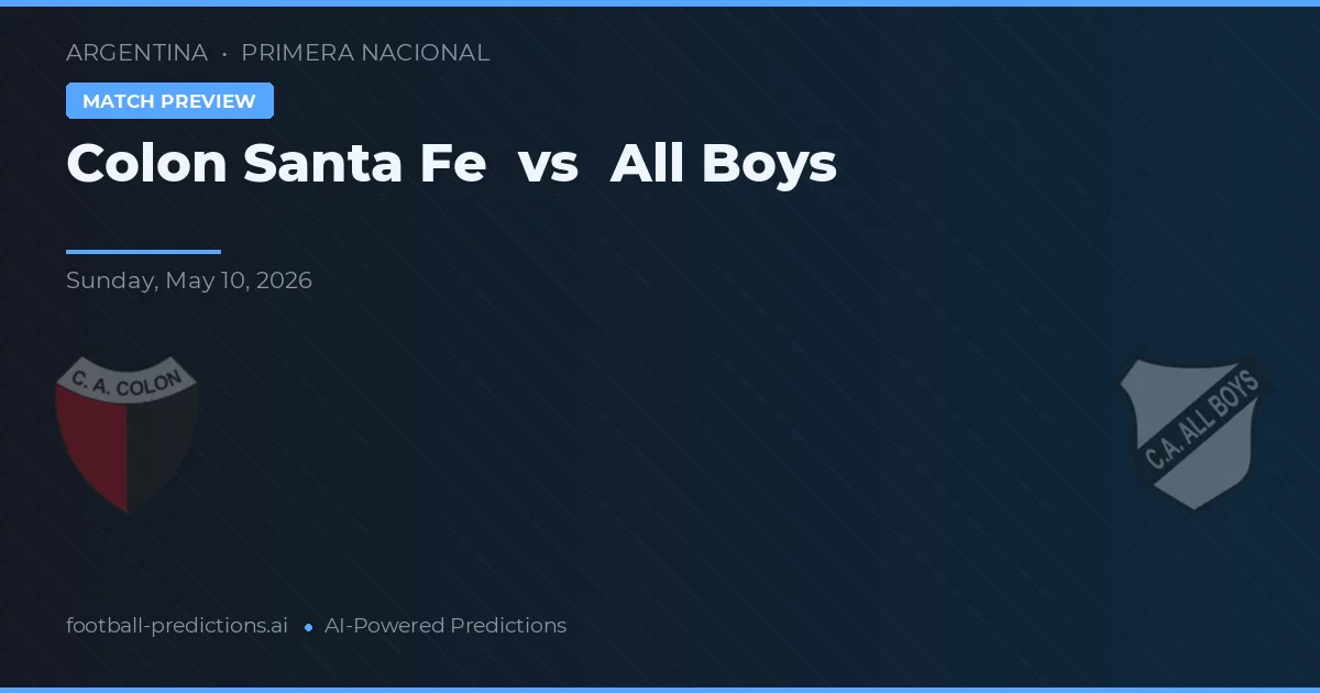 Colón Santa Fe vs All Boys — prognóstico e prévia do jogo