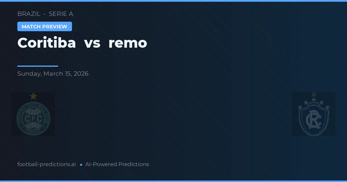 Coritiba vs Remo — prognóstico e prévia do jogo