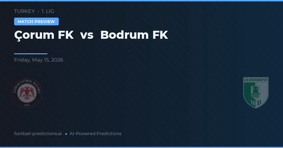 Çorum FK vs Bodrum FK — prognóstico e prévia do jogo