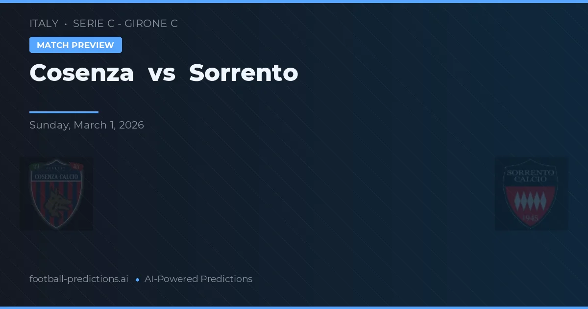 Cosenza vs Sorrento — prognóstico e prévia do jogo
