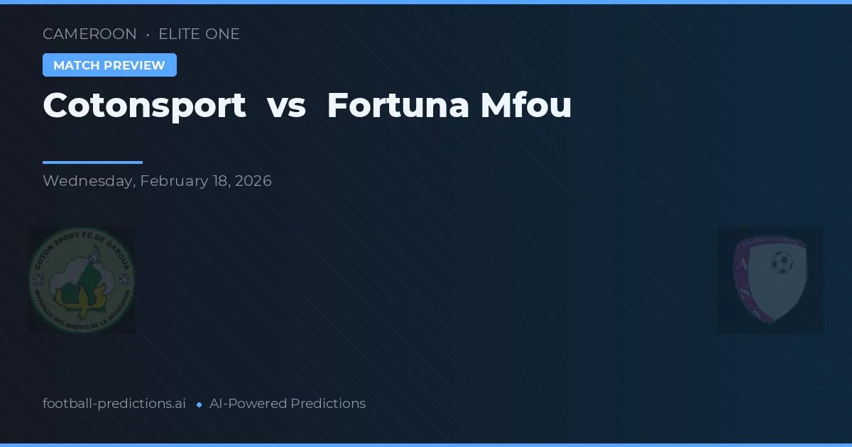 Cotonsport vs Fortuna Mfou — prognóstico e prévia do jogo