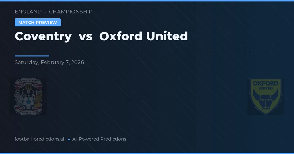 Coventry vs Oxford United — prognóstico e prévia do jogo