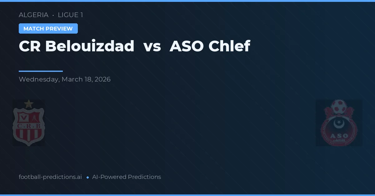 CR Belouizdad vs ASO Chlef — prognóstico e prévia do jogo