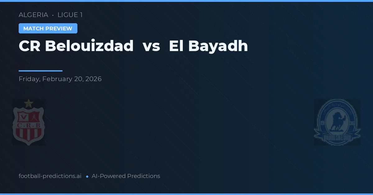 CR Belouizdad vs El Bayadh — prognóstico e prévia do jogo