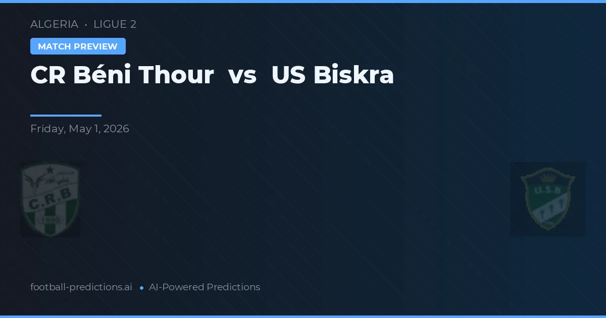 CR Beni Thour vs US Biskra — prognóstico e prévia do jogo