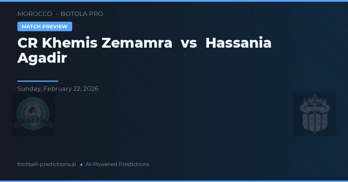 CR Khemis Zemamra vs Hassania Agadir — prognóstico e prévia do jogo