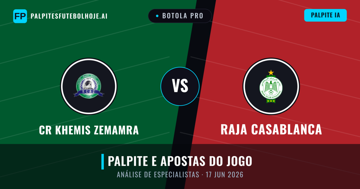 CR Khemis Zemamra vs Raja Casablanca — prognóstico e prévia do jogo