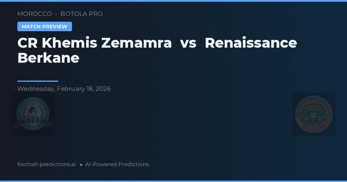 CR Khemis Zemamra vs Renaissance Berkane — prognóstico e prévia do jogo