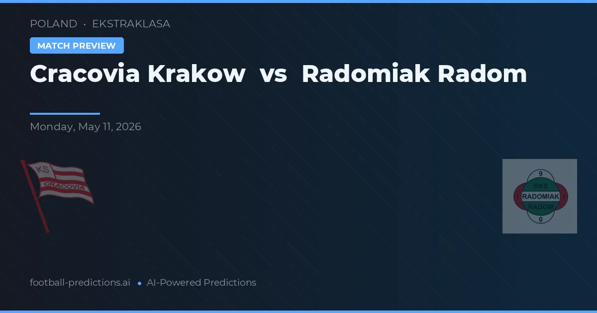 Cracovia Kraków vs Radomiak Radom — prognóstico e prévia do jogo