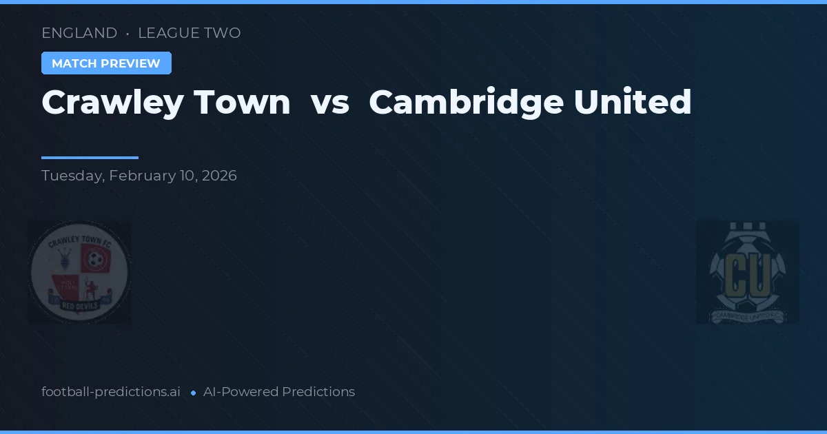 Crawley Town vs Cambridge United — prognóstico e prévia do jogo