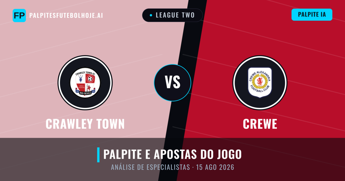 Crawley Town vs Crewe — prognóstico e prévia do jogo