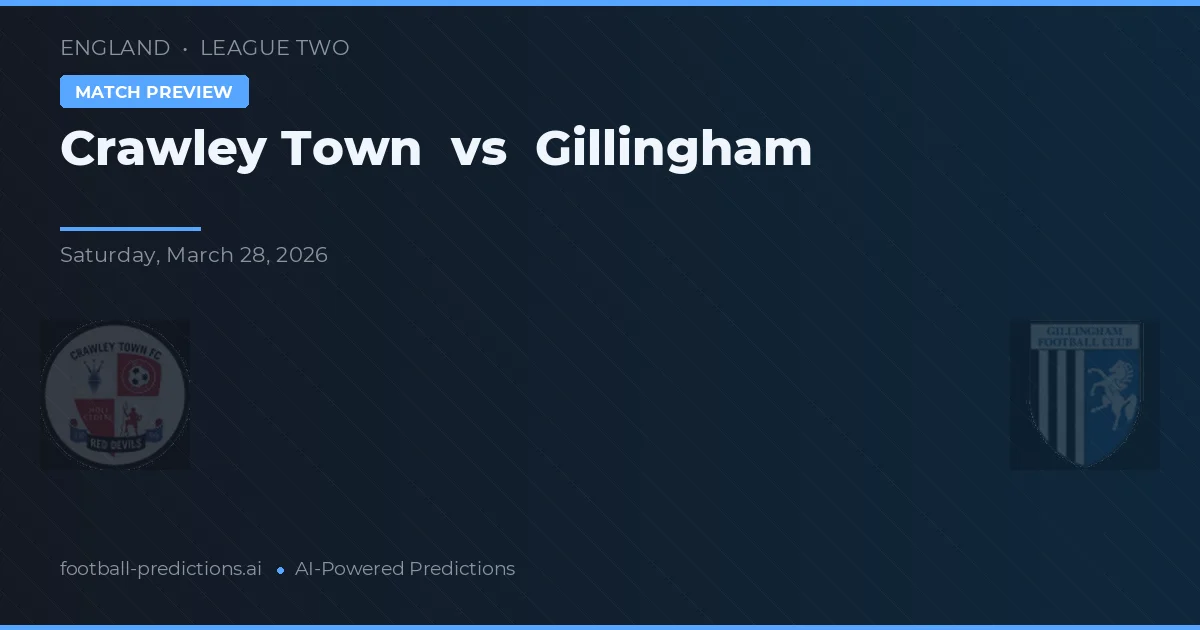 Crawley Town vs Gillingham — prognóstico e prévia do jogo