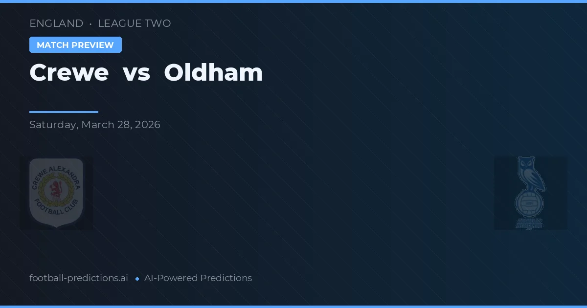 Crewe vs Oldham — prognóstico e prévia do jogo