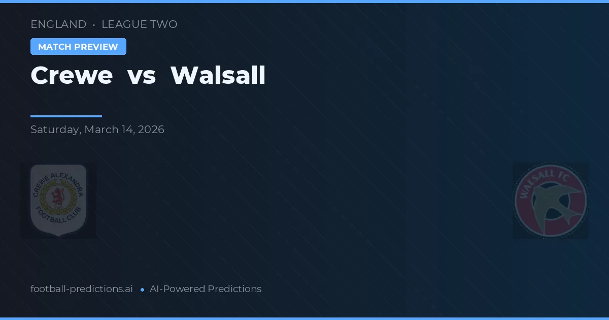 Crewe vs Walsall — prognóstico e prévia do jogo