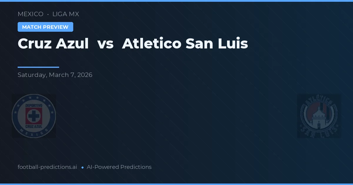 Cruz Azul vs Atlético San Luis — prognóstico e prévia do jogo