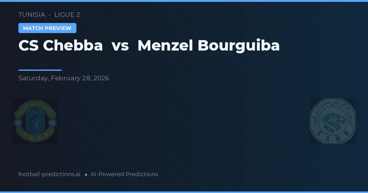 CS Chebba vs Menzel Bourguiba — prognóstico e prévia do jogo
