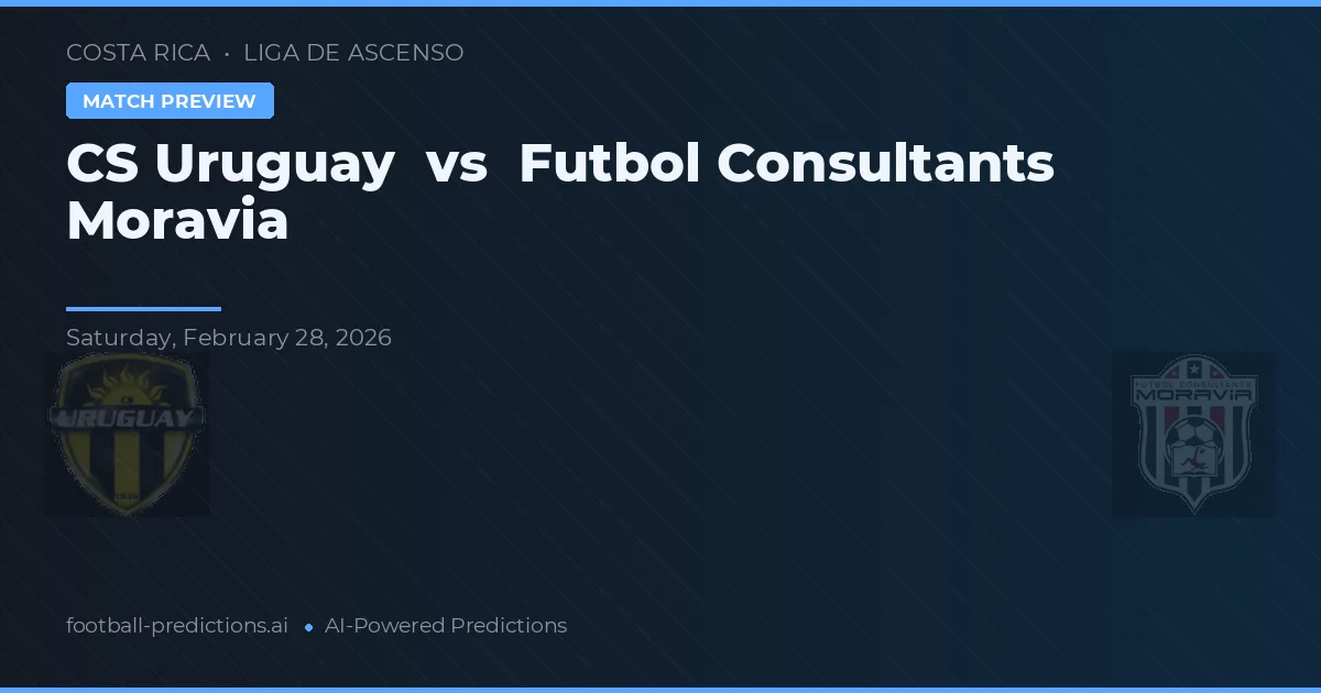 CS Uruguai vs Consultores de Fútbol Moravia — prognóstico e prévia do jogo