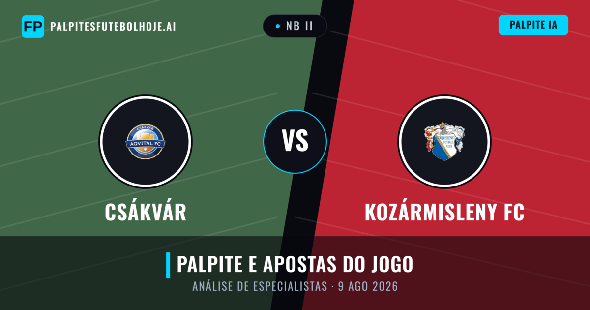 Csákvár vs Kozármisleny FC — prognóstico e prévia do jogo