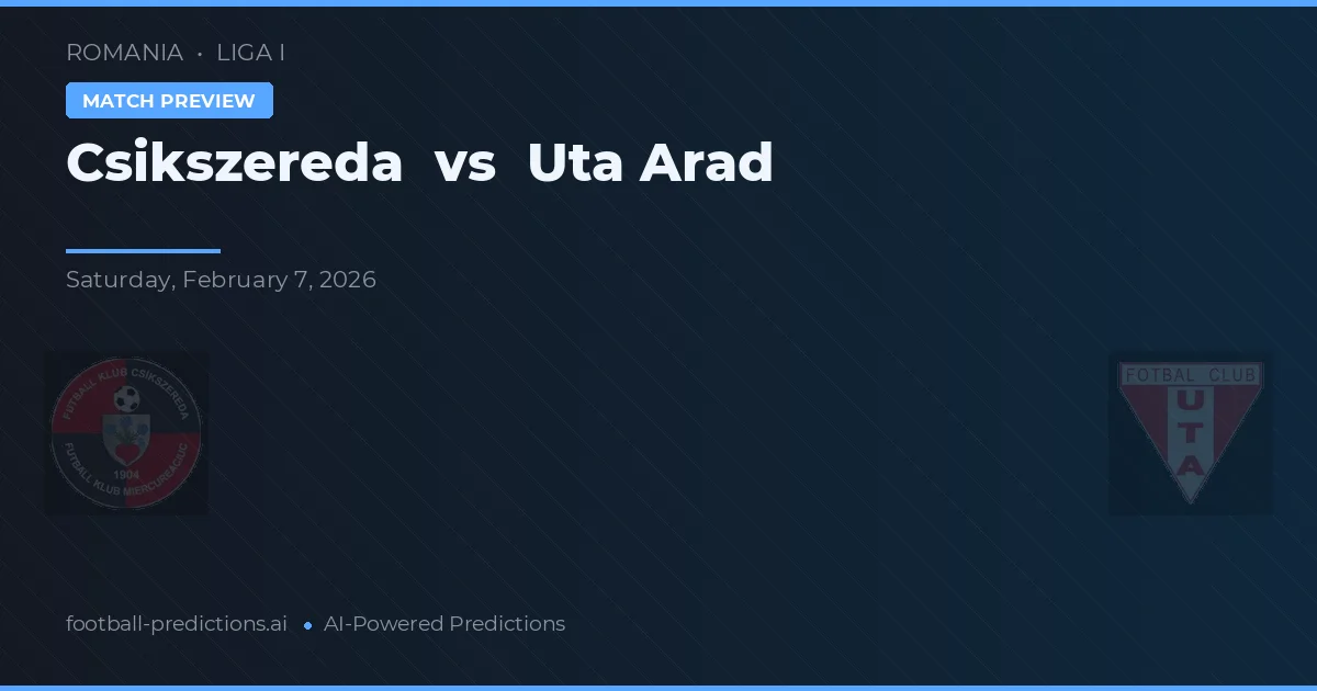 Csíkszereda vs UTA Arad — prognóstico e prévia do jogo