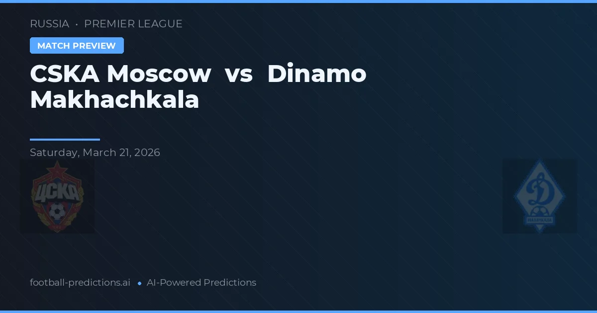 CSKA Moscou vs Dinamo Makhachkala — prognóstico e prévia do jogo