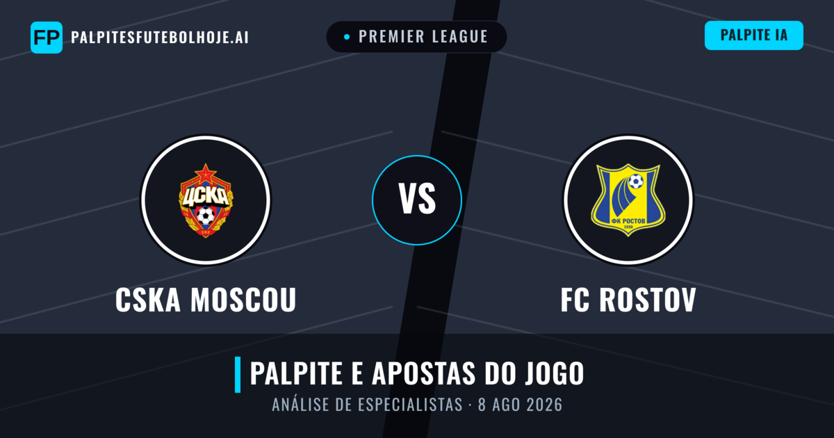 CSKA Moscou vs FC Rostov — prognóstico e prévia do jogo