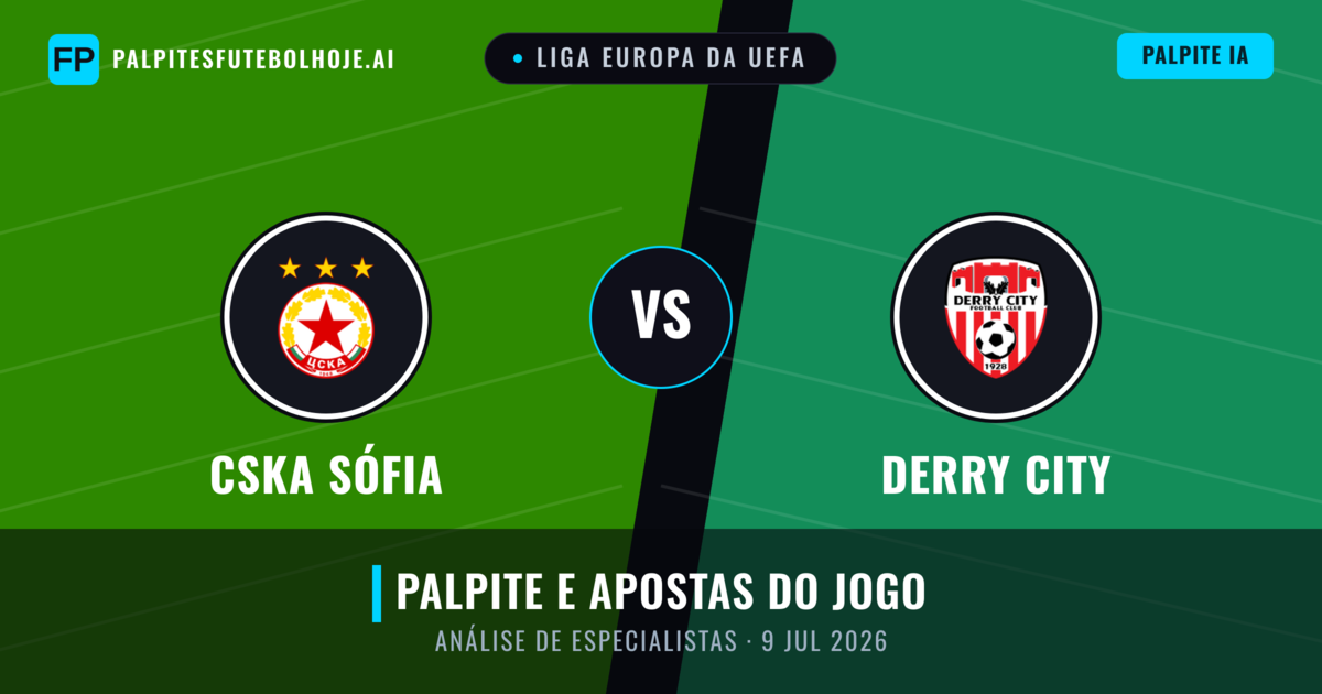 CSKA Sófia vs Derry City — prognóstico e prévia do jogo
