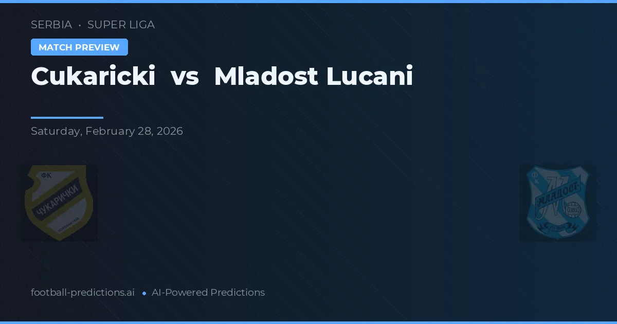 Cukaricki vs Mladost Lučani — prognóstico e prévia do jogo