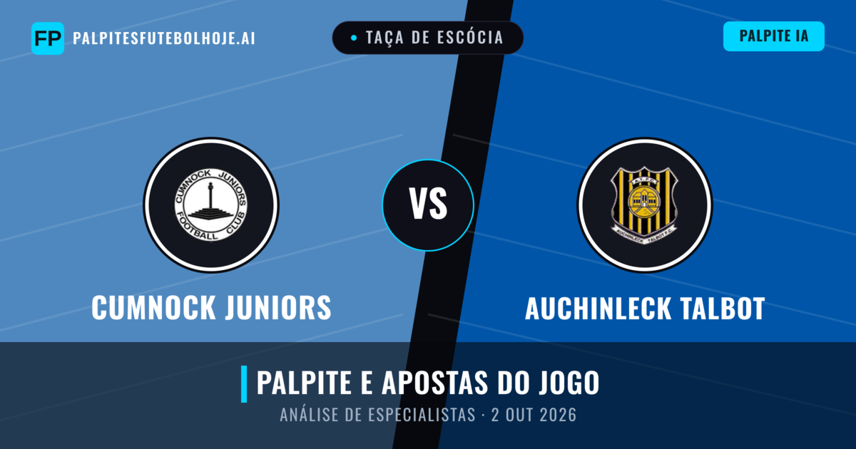 Cumnock Juniors vs Auchinleck Talbot — prognóstico e prévia do jogo