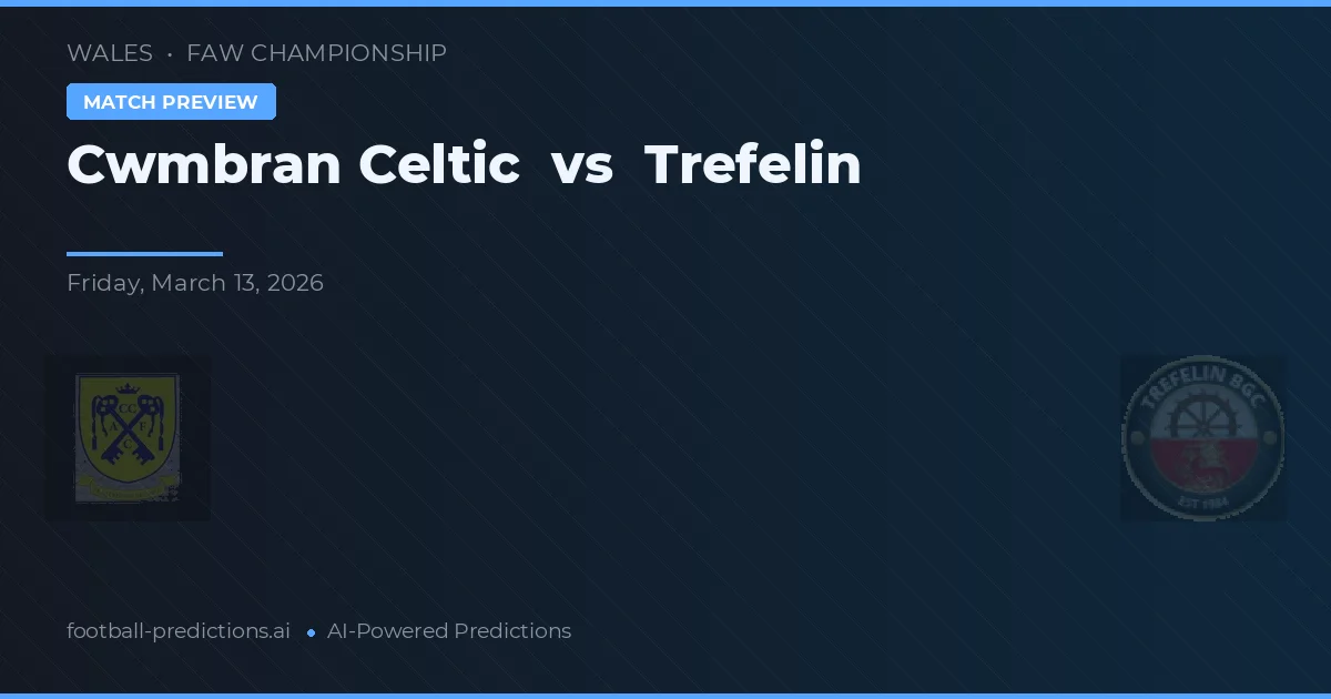 Cwmbran Celtic vs Trefelin — prognóstico e prévia do jogo