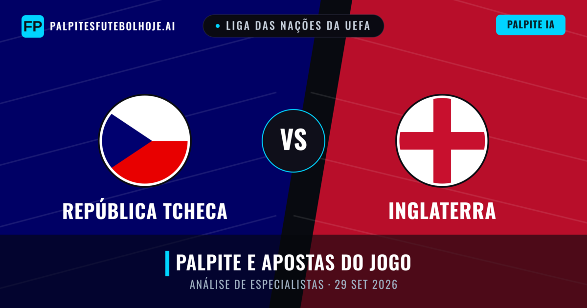 República Tcheca vs Inglaterra — prognóstico e prévia do jogo