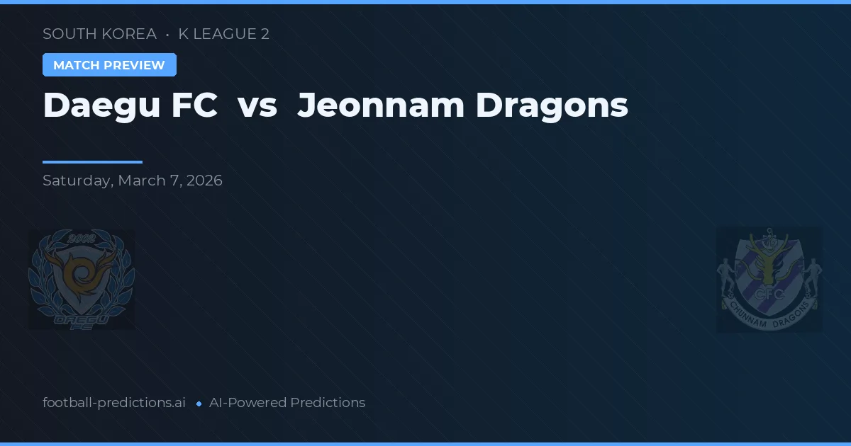 Daegu vs Dragões de Jeonnam — prognóstico e prévia do jogo
