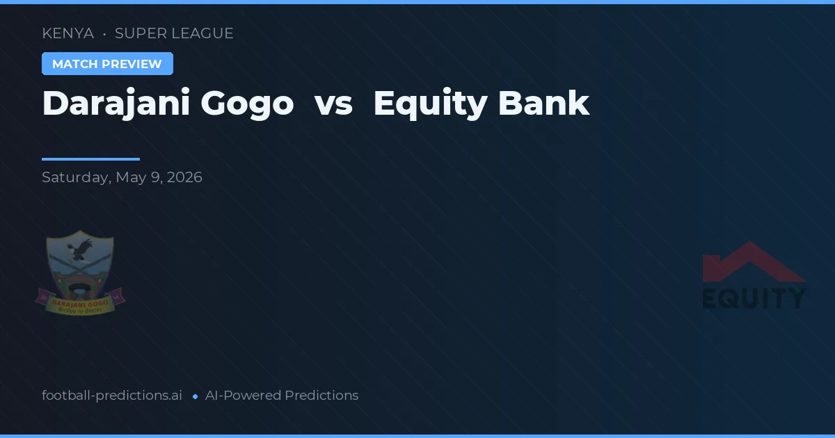 Darajani Gogo vs Equity Bank — prognóstico e prévia do jogo