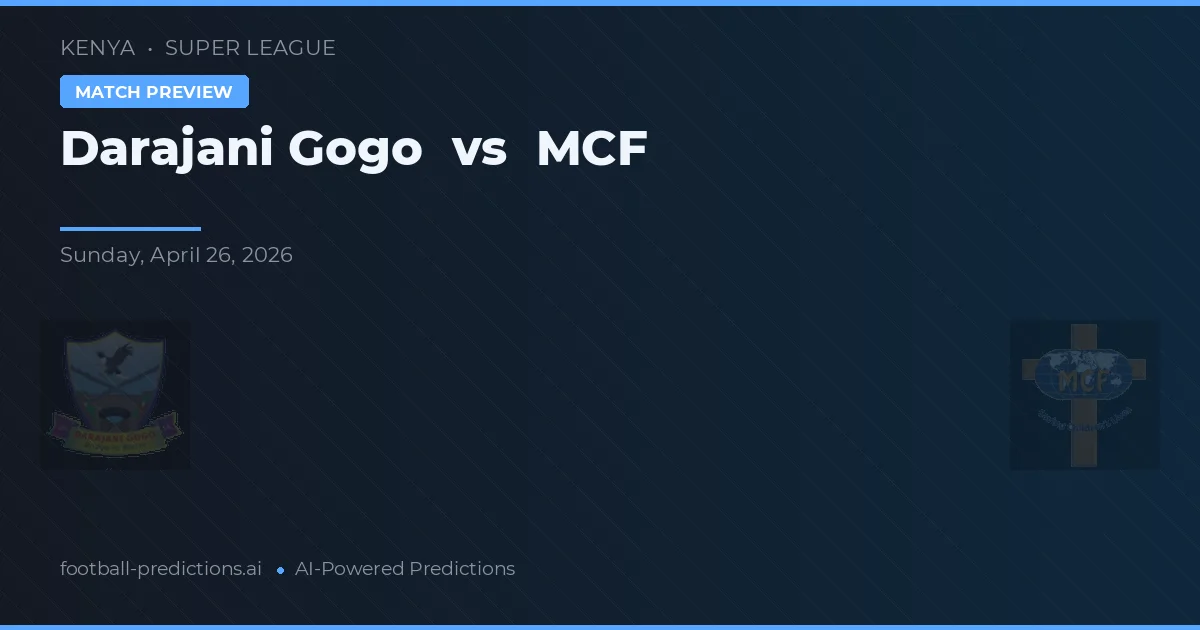 Darajani Gogo vs MCF — prognóstico e prévia do jogo