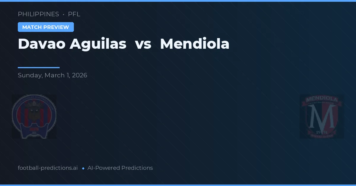 Davao Aguilas vs Mendiola — prognóstico e prévia do jogo