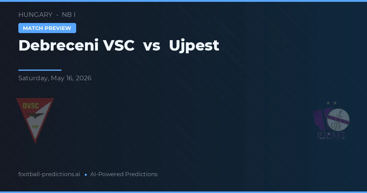 Debreceni VSC vs Ujpest — prognóstico e prévia do jogo