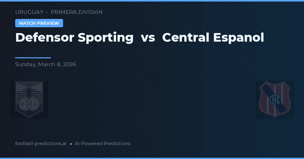 Defensor Sporting vs Central Español — prognóstico e prévia do jogo